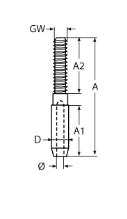 ESS наконечник троса для обжима с правой резьбой АРТ 8445 - фото2