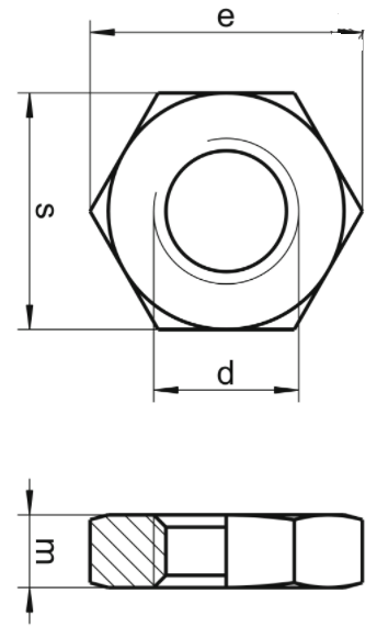 Гайка шестигранная низкая с фаской DIN 439